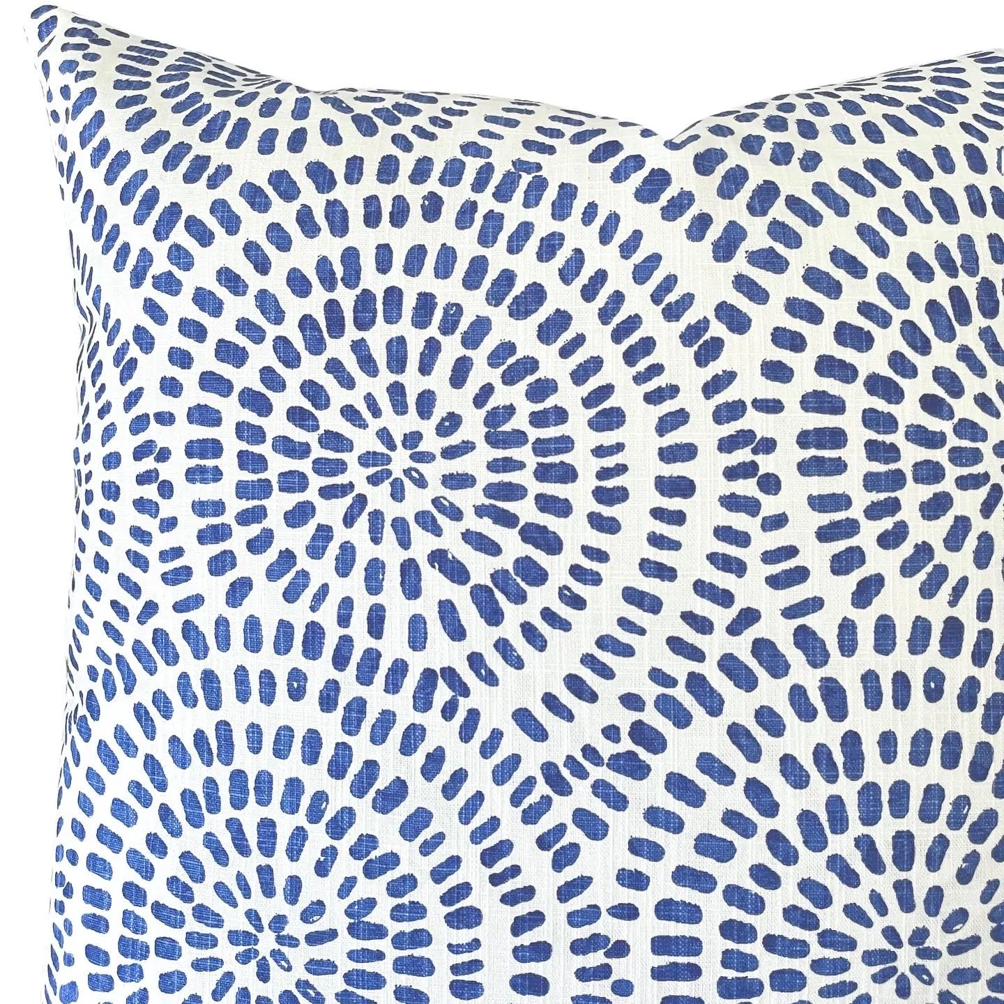 Blue & White Zen Circles Pillow Cover: Available in 10 Sizes