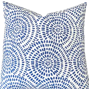 Blue & White Zen Circles Pillow Cover: Available in 10 Sizes