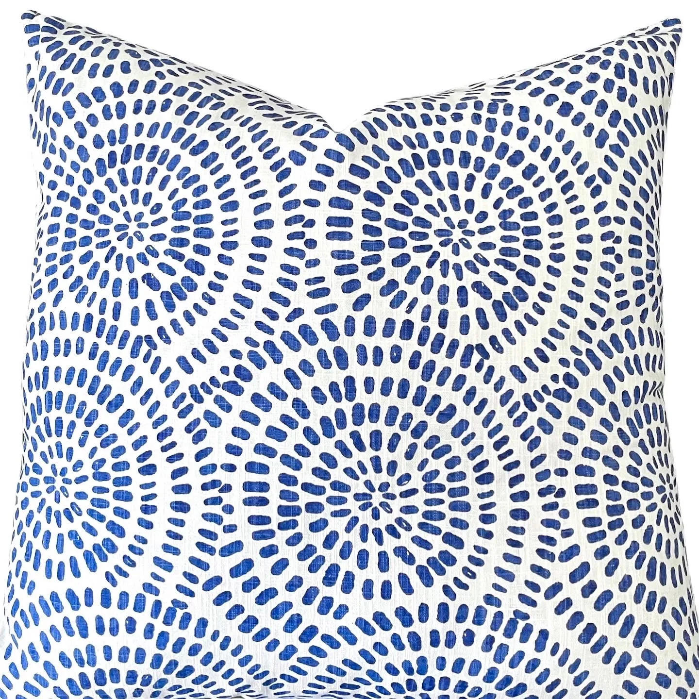 Blue & White Zen Circles Pillow Cover: Available in 10 Sizes