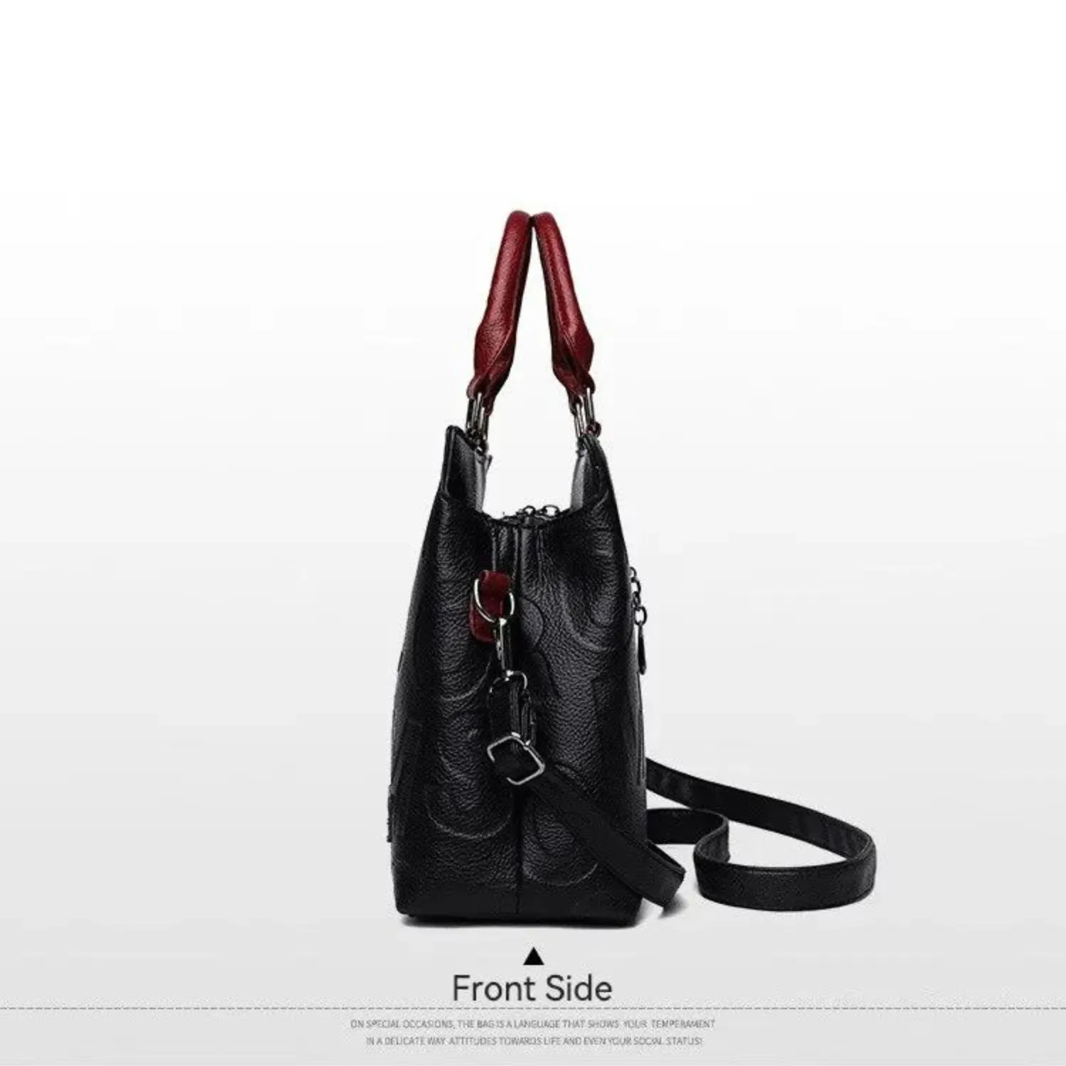 Bold Typographic Leather Tote