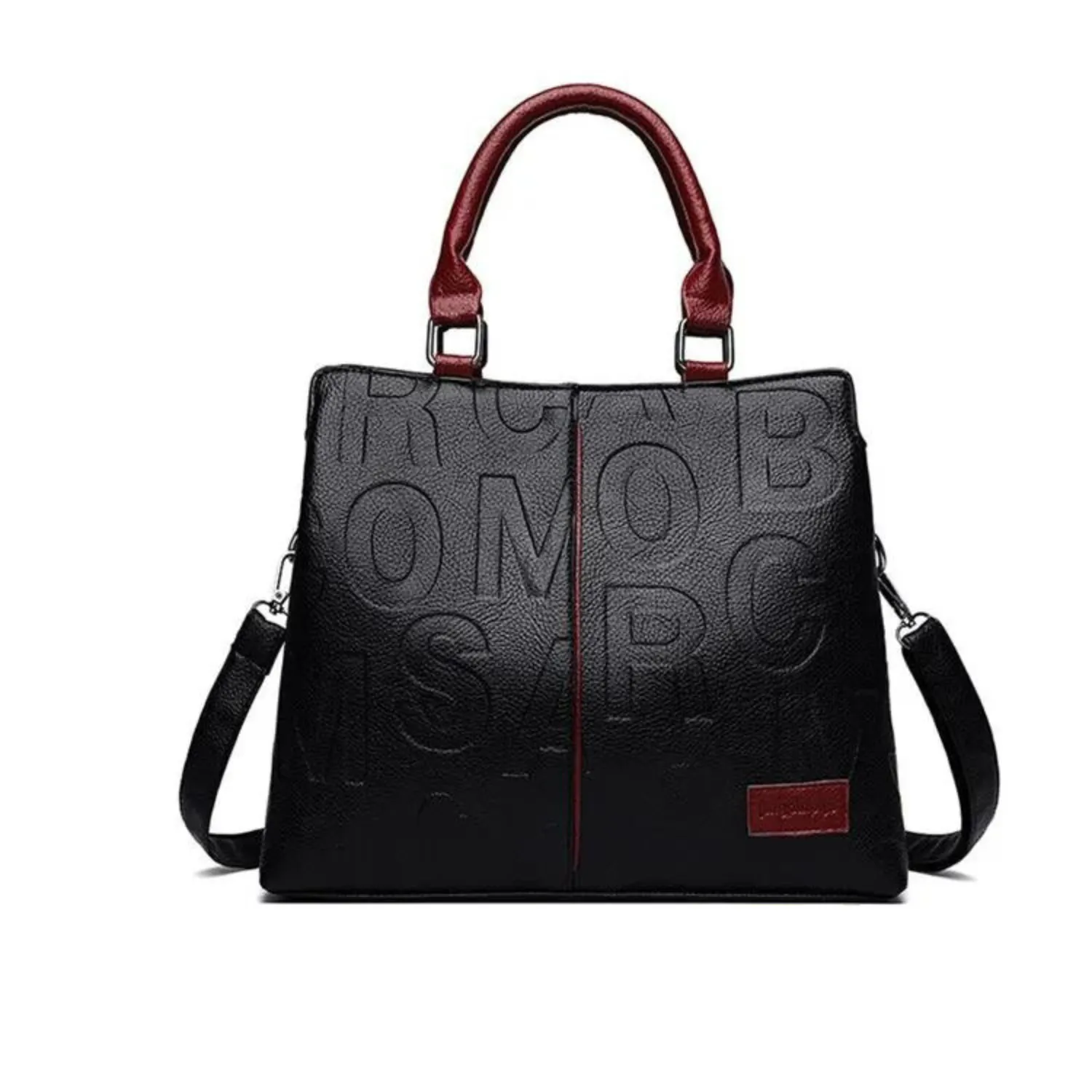 Bold Typographic Leather Tote