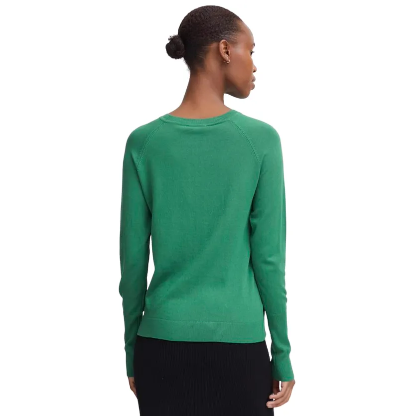 b.young maglia girocollo da donna BYmmorla long cuff 20815301 186018 verde