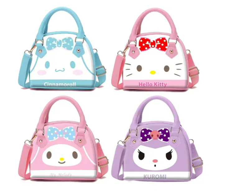 Cartoon Figure with Bow Crossbody Bag