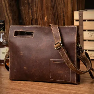 Casual Leather Handbag One Shoulder Messenger Bag Crazy Horse