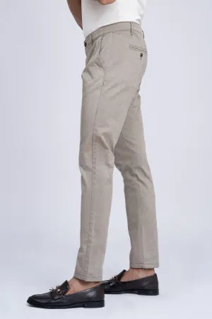 CASUAL PANT WITH DOUBLE BONE POCKET GREY KHAKI