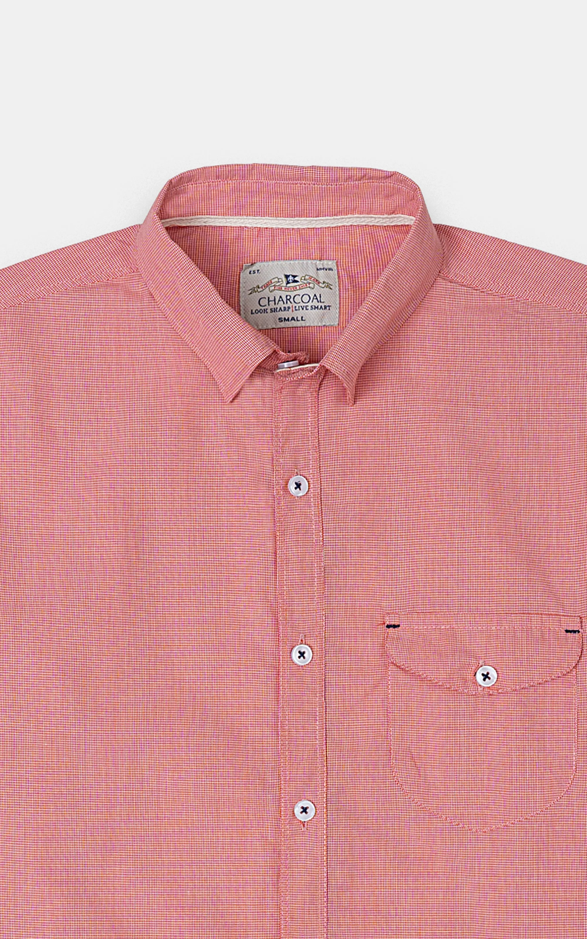 CASUAL SHIRT CORAL TEXTURED