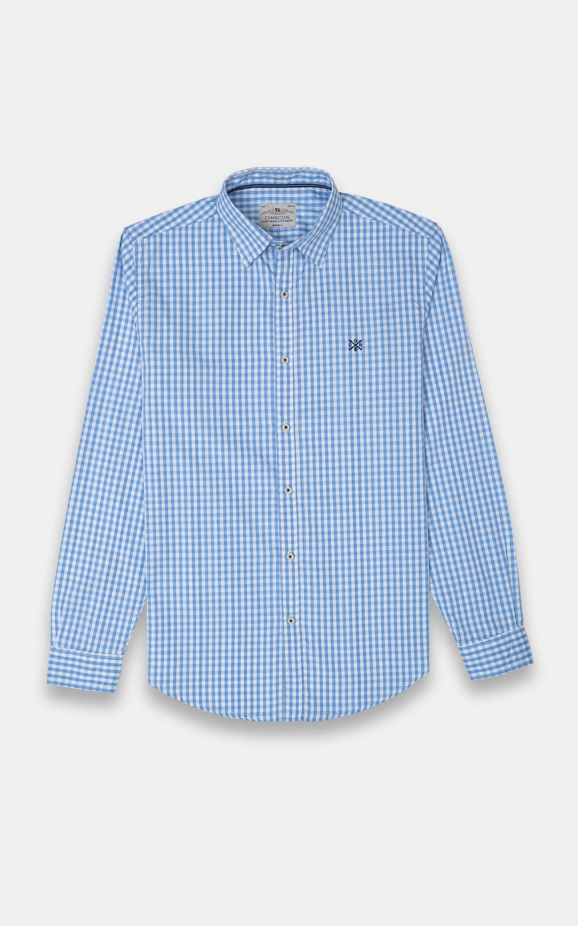 CASUAL SHIRT SKY BLUE CHECK