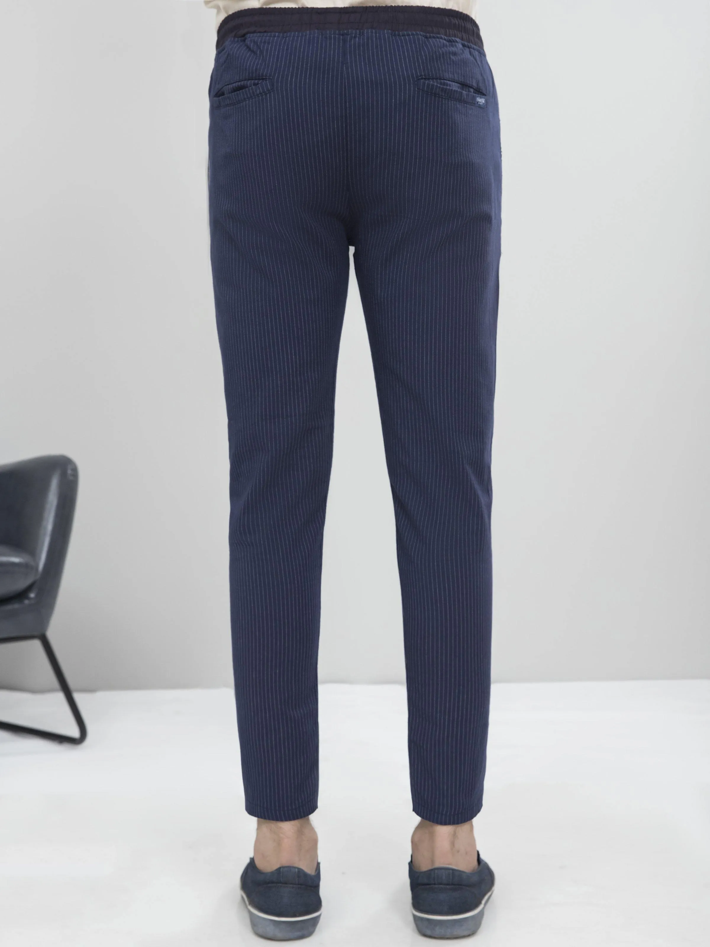 CASUAL TROUSER TAPERED FIT NAVY BLUE