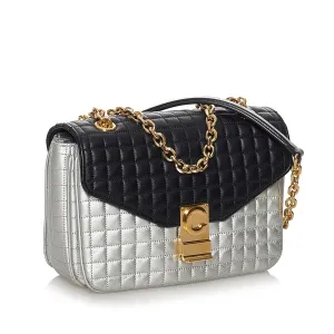 Celine C Crossbody Bag Medium Bicolor Quilted Leather