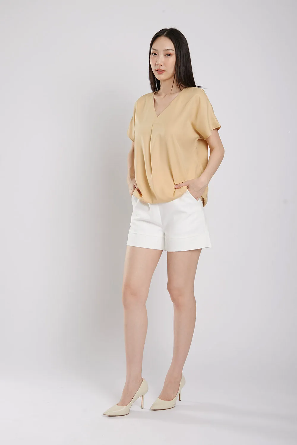 Charlita Basic Top in Ginger Yellow