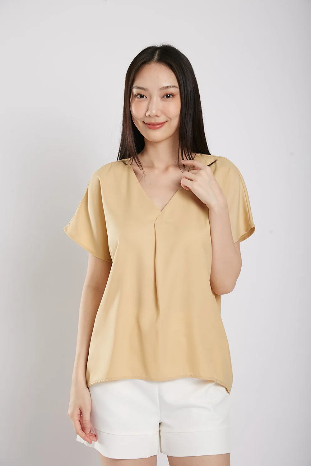 Charlita Basic Top in Ginger Yellow