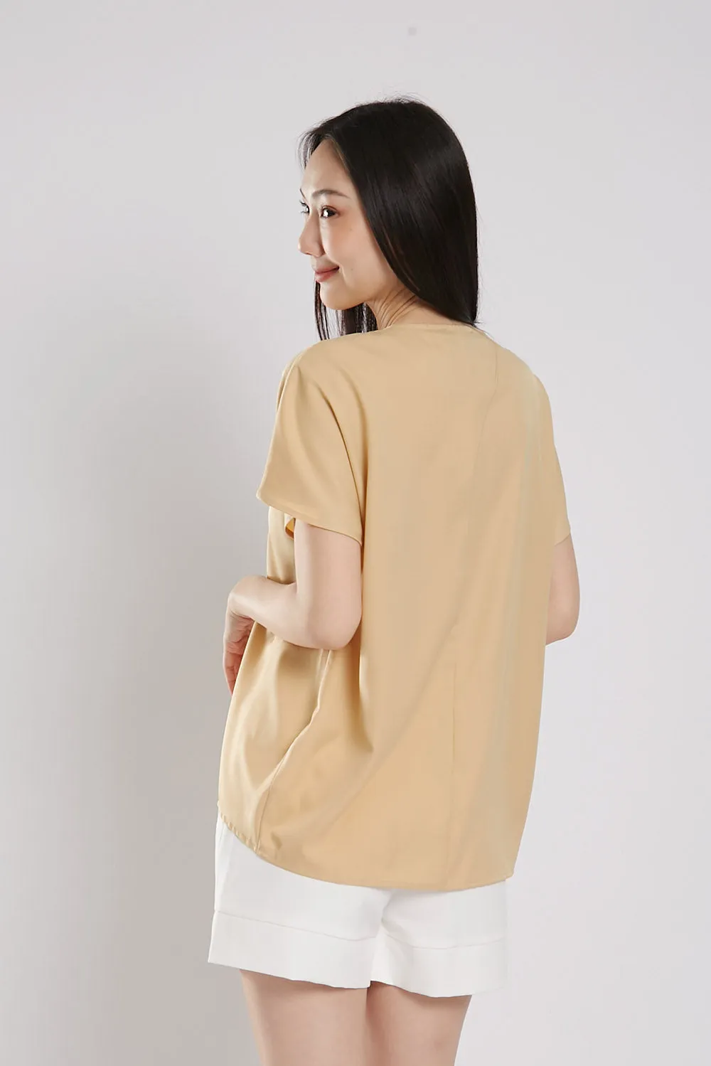 Charlita Basic Top in Ginger Yellow