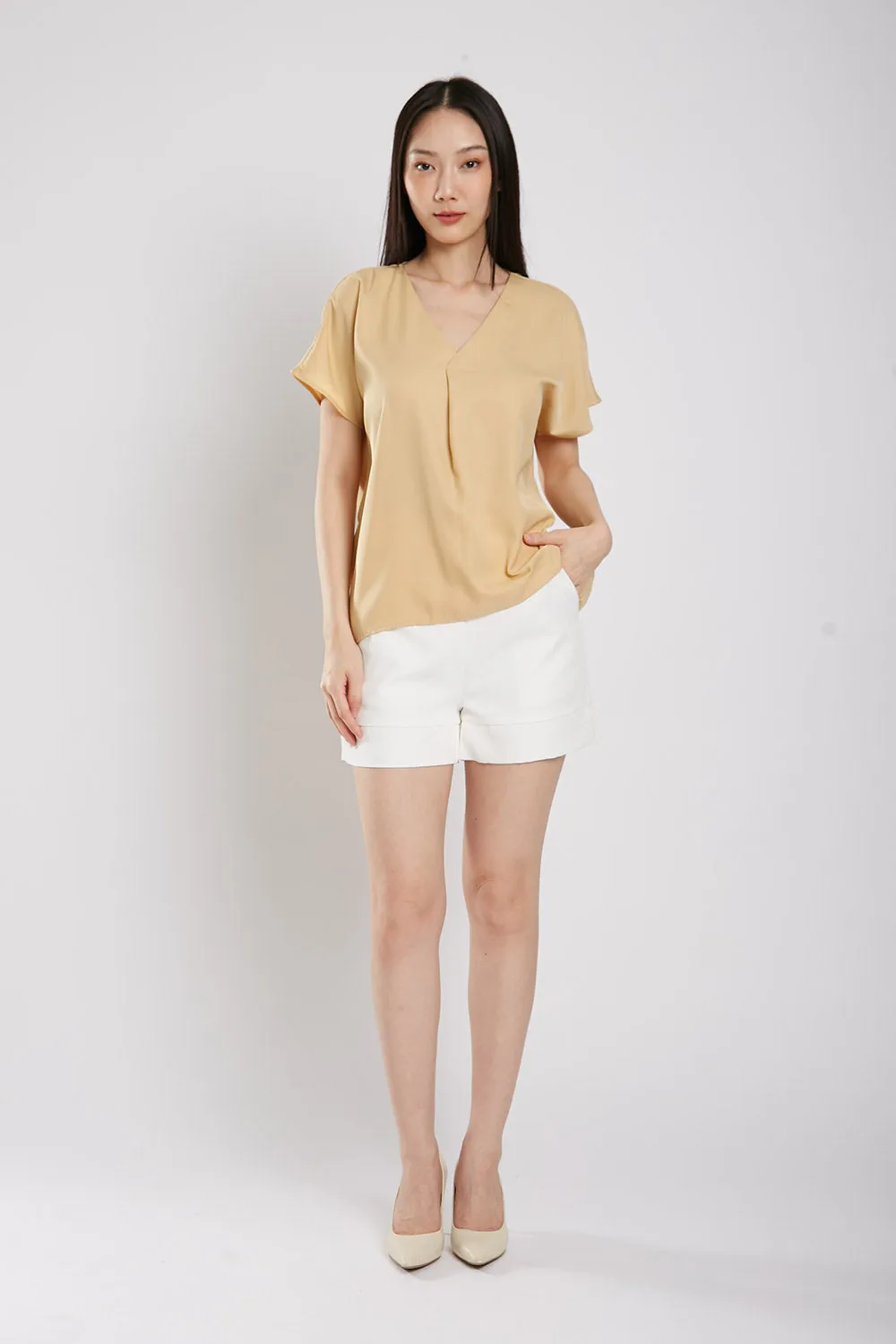 Charlita Basic Top in Ginger Yellow