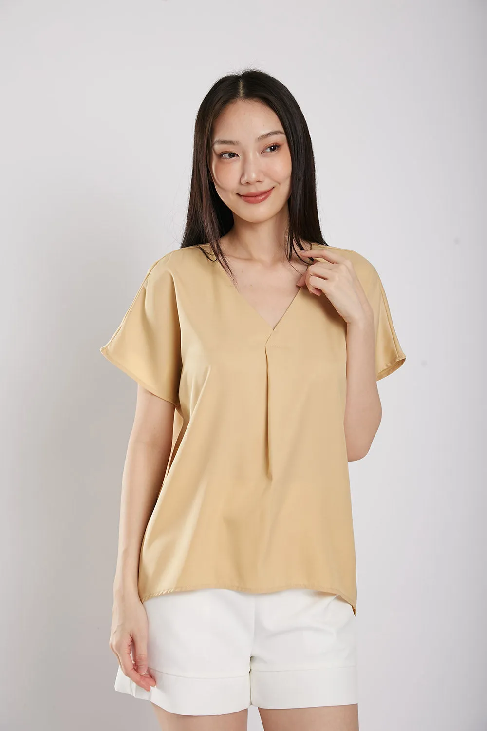 Charlita Basic Top in Ginger Yellow