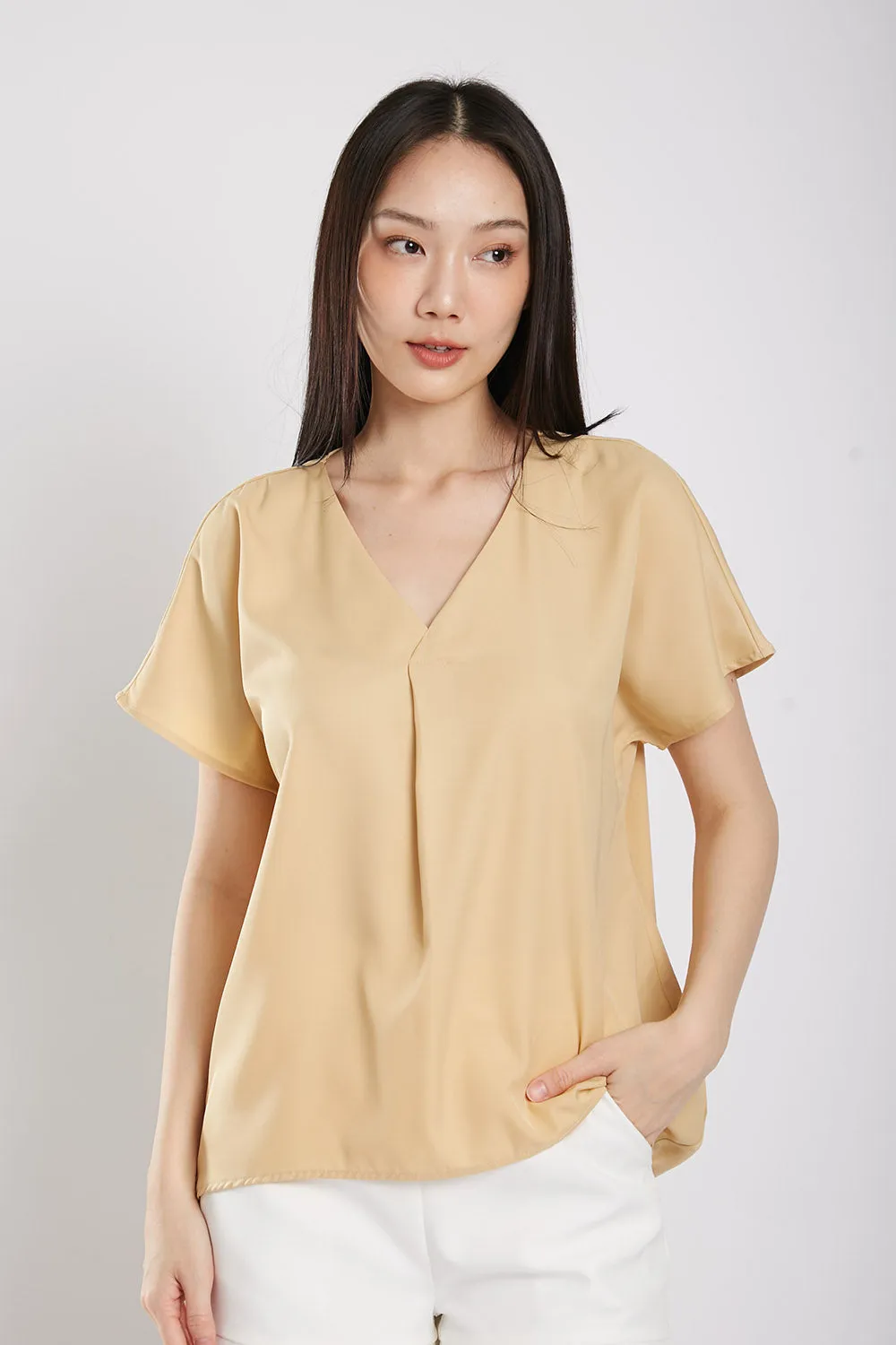 Charlita Basic Top in Ginger Yellow