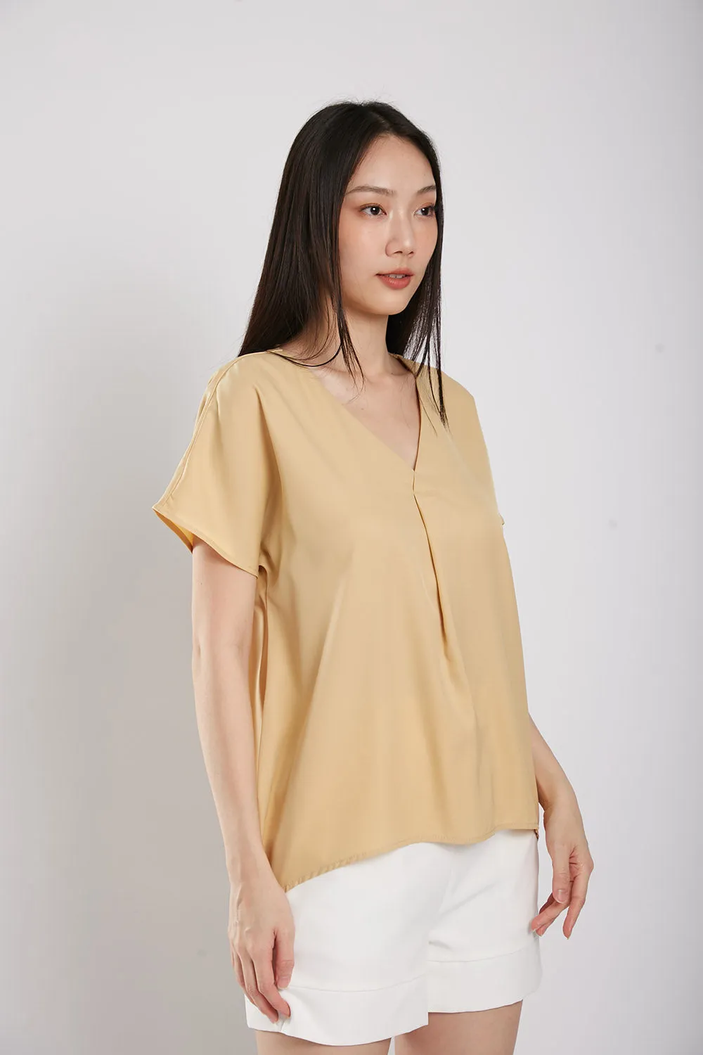 Charlita Basic Top in Ginger Yellow