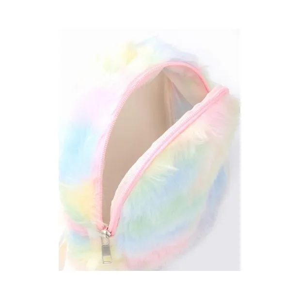 Child Sized Pastel Rainbow Fur Back Pack