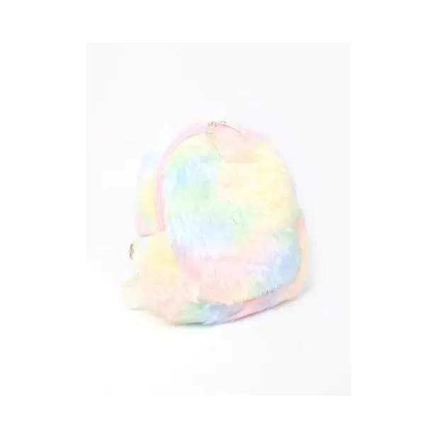 Child Sized Pastel Rainbow Fur Back Pack