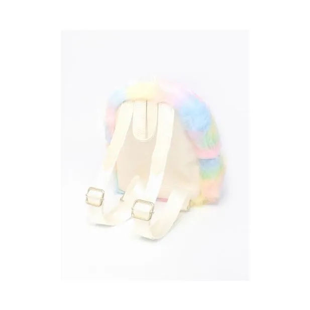 Child Sized Pastel Rainbow Fur Back Pack