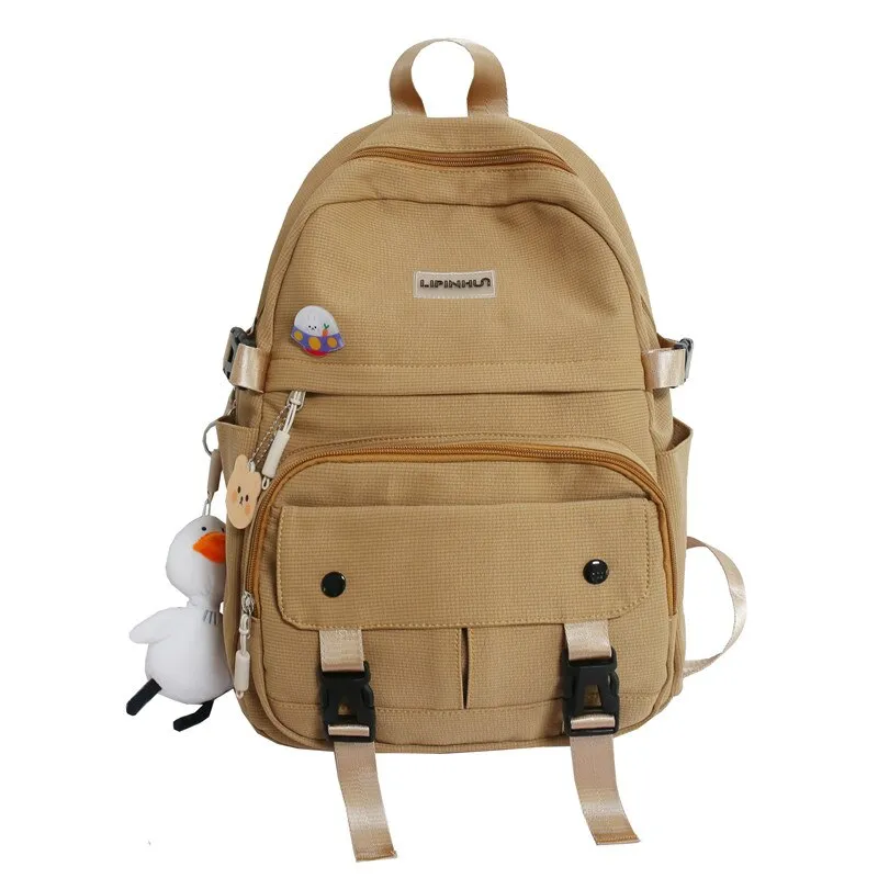 Christmas Gift 2021 New Kawaii Vintage Women Backpack Female Large Capacity Travel Backpack Khaki Laptop School Bag Trendy Teen Girls Bookbag