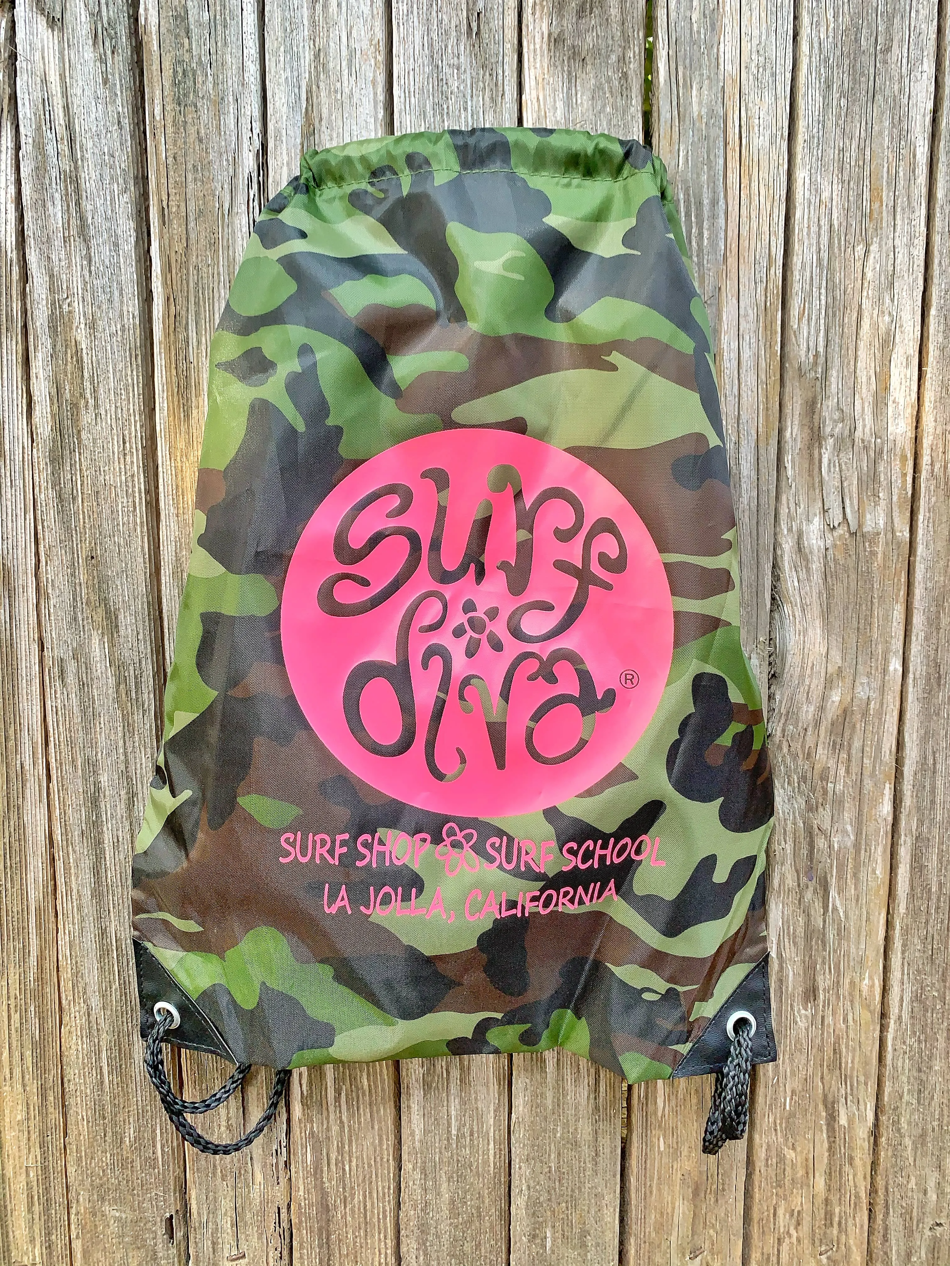 CINCH SACK - Surf Diva (camo & pink)