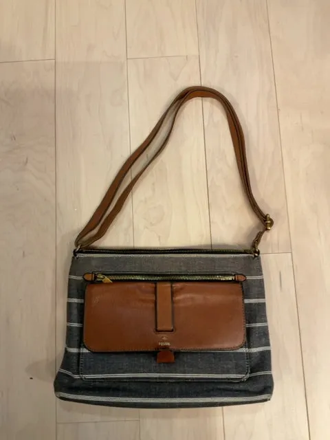 {{ClientCode}} BROWN FOSSIL CROSSBODY PURSE