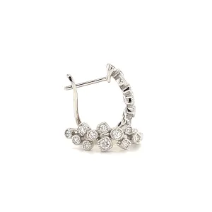 Cluster Diamond Hoop Earrings with 0.36ctw of Diamonds in 14K White Gold