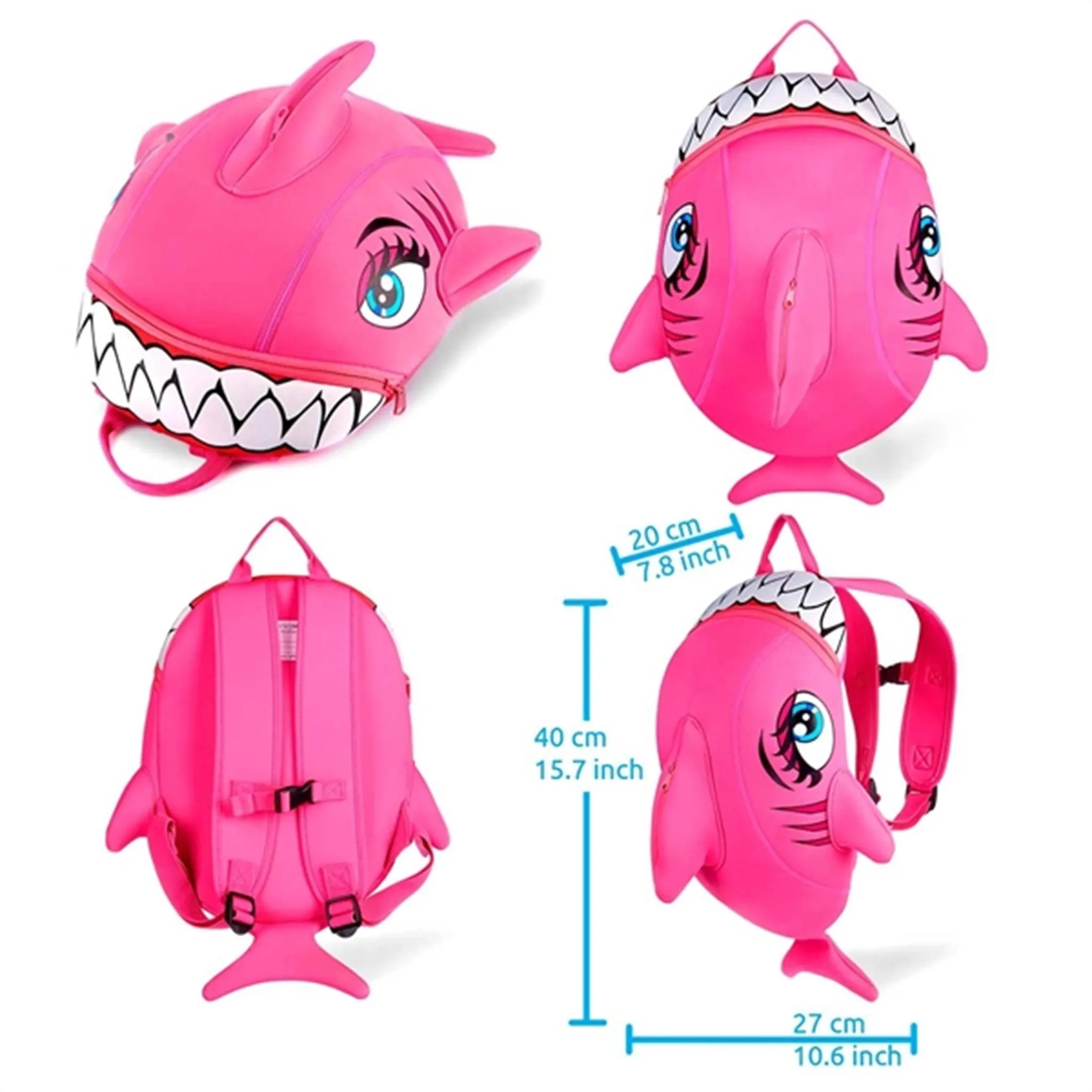 Crazy Safety Shark Backpack Pink