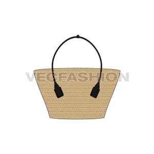 Crochet Tote Bag Flat Sketch