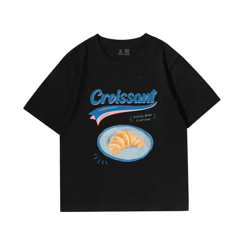 Croissant Print Stylish Graphic Tee