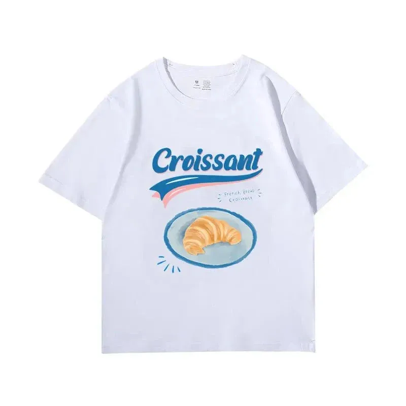 Croissant Print Stylish Graphic Tee