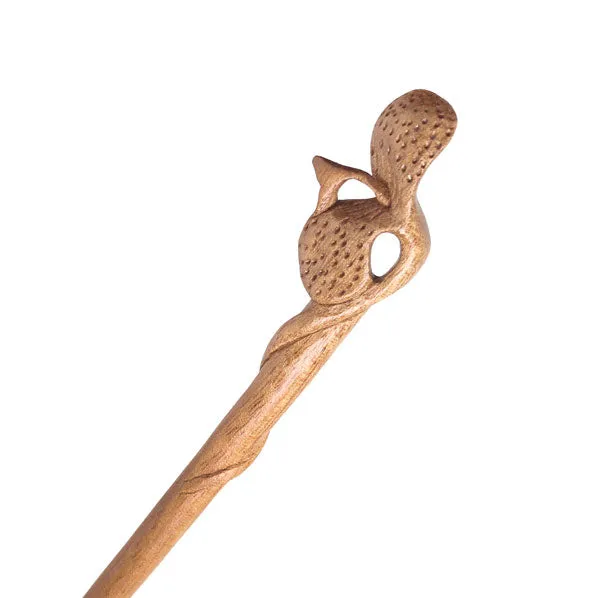 CrystalMood Handmade Carved Wood Hair Stick Sprout