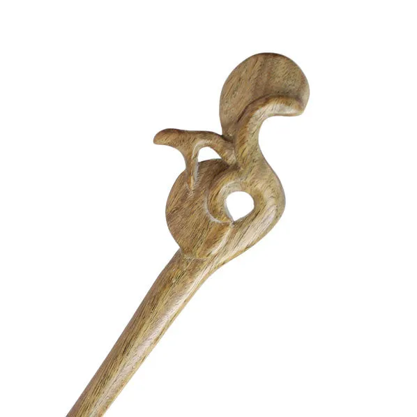 CrystalMood Handmade Carved Wood Hair Stick Sprout