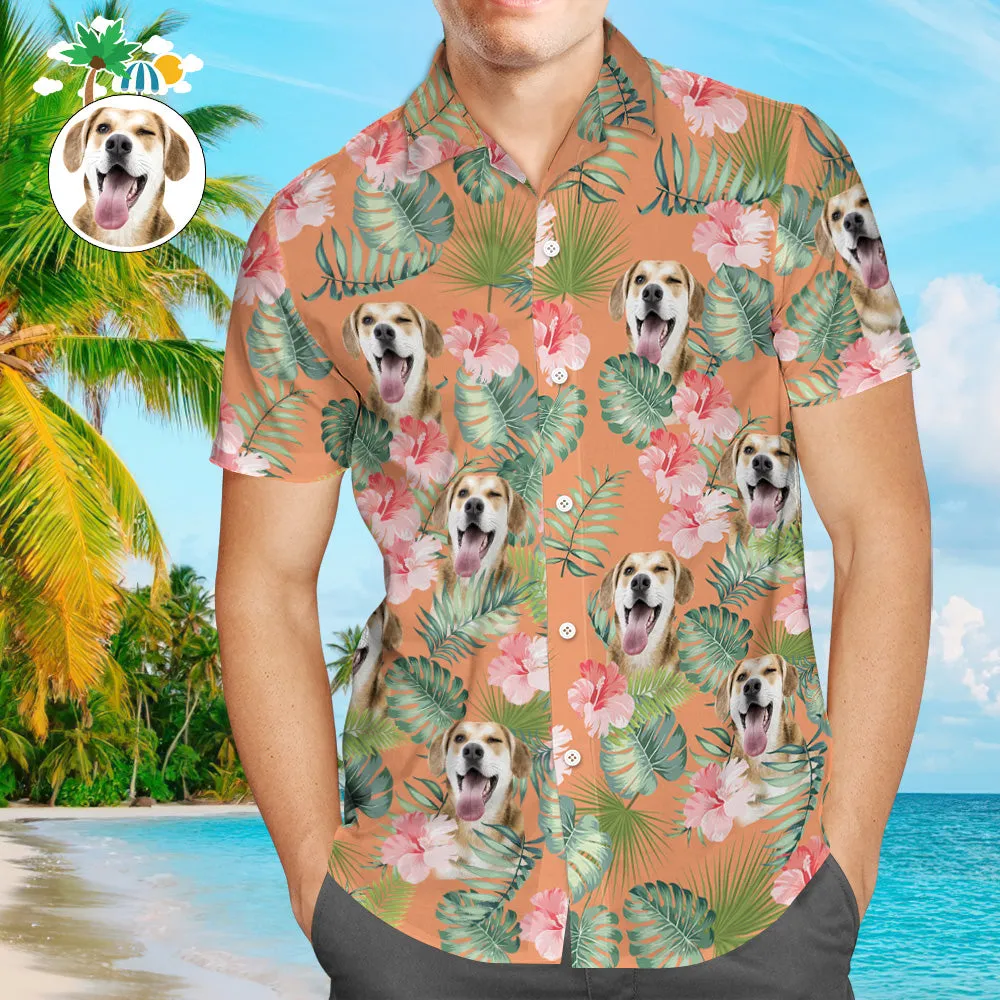 Custom Face Men Hawaiian Shirts Personalised Dog Face on a Hawaiian Shirt for Pet Lover