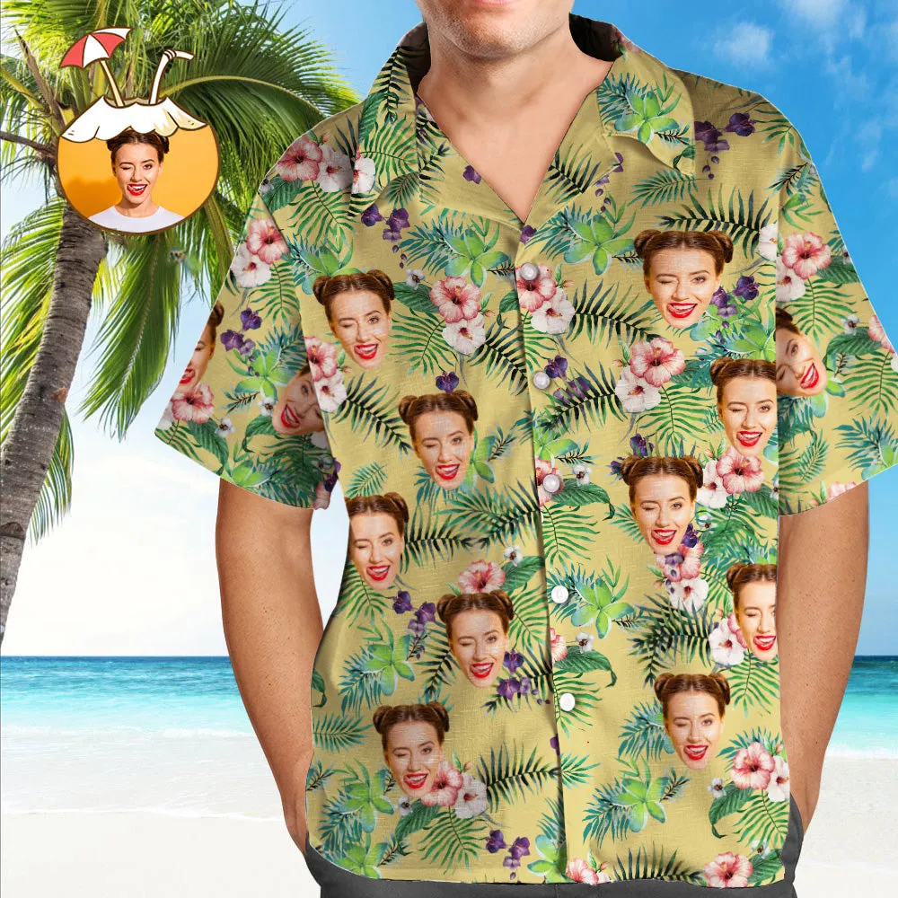 Custom Hawaiian Shirt with Dog Face Custom Tropical Shirt Personalised Hawaiian Shirt