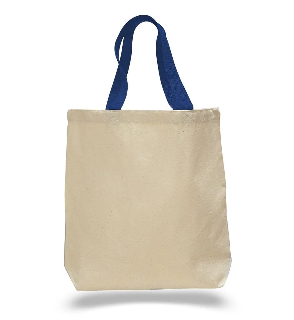 Custom Heavy Cotton Canvas Tote Bag With Contrast Handles