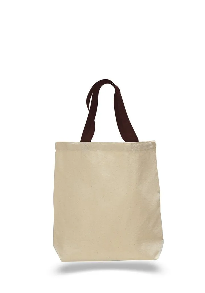 Custom Heavy Cotton Canvas Tote Bag With Contrast Handles