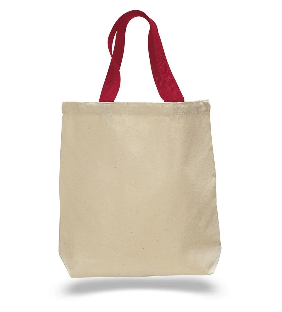 Custom Heavy Cotton Canvas Tote Bag With Contrast Handles