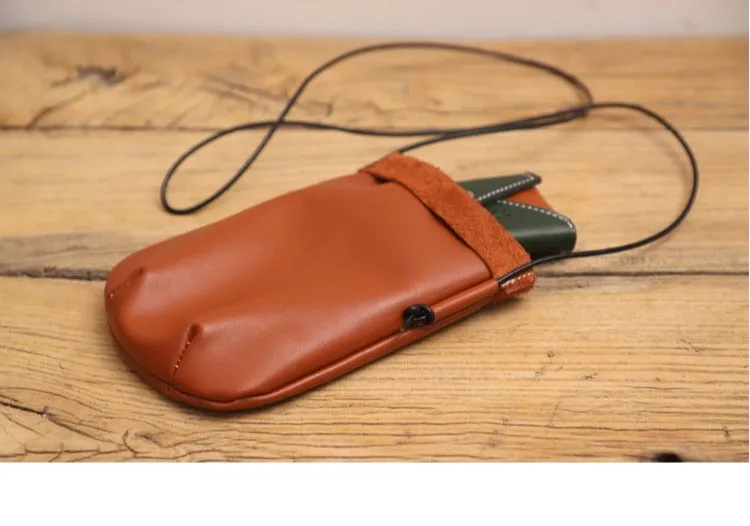 Cute Black LEATHER Side Bag Phone WOMEN SHOULDER BAG Slim Phone Crossbody Pouch FOR WOMEN