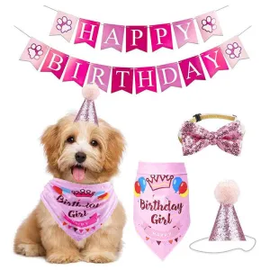 Cute Pet Birthday Party Scarf - Stylish for Dogs & Cats