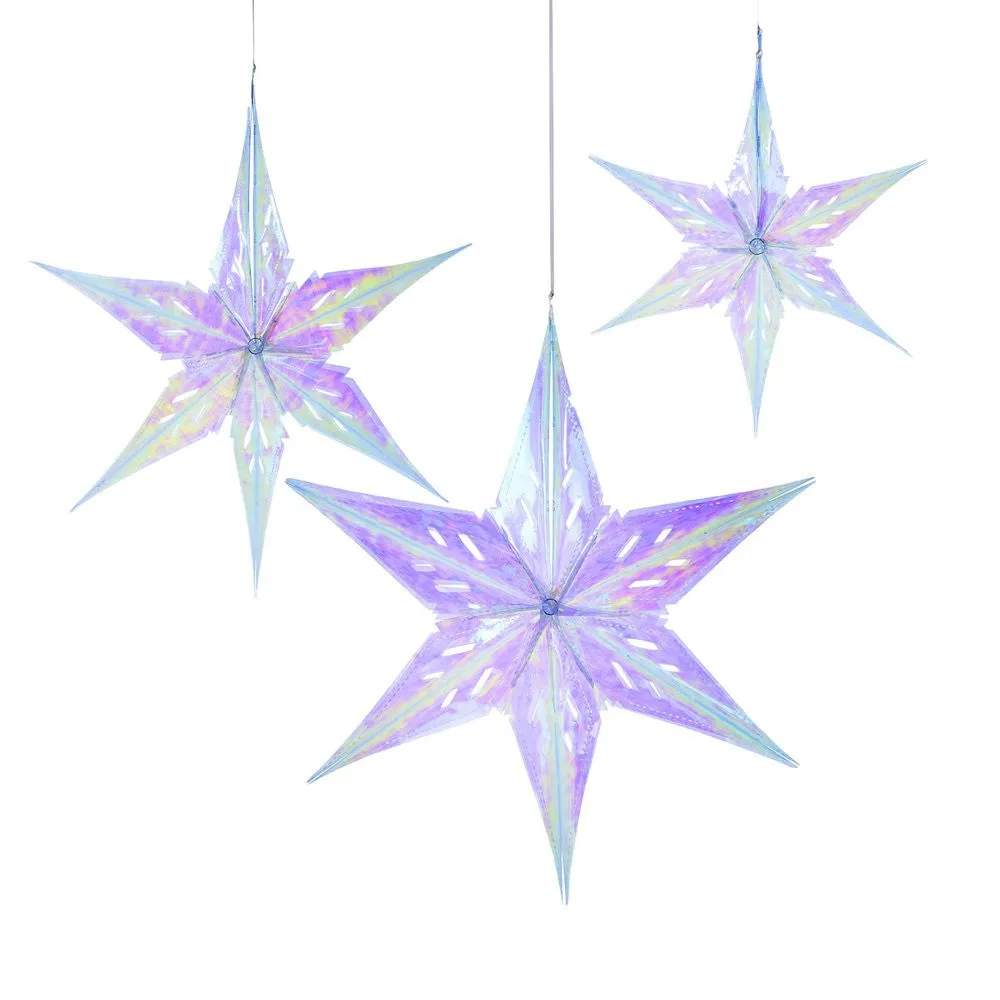 Decedant Decs Iridescent Star Decorations