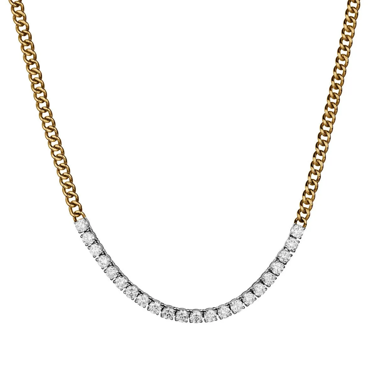 DIAMOND & CURB LINK NECKLACE