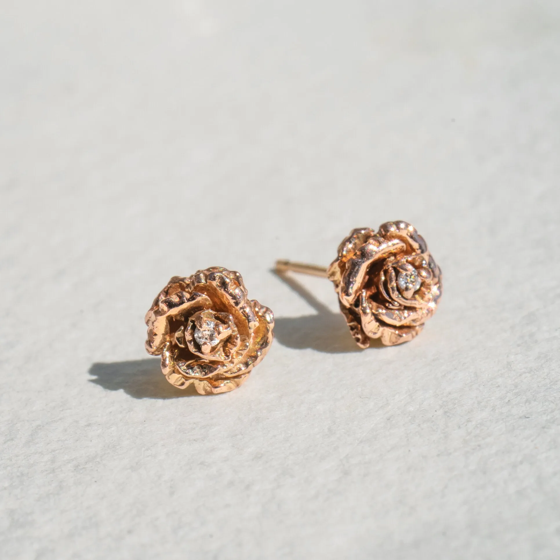 Diamond Dewdrop Rose Stud