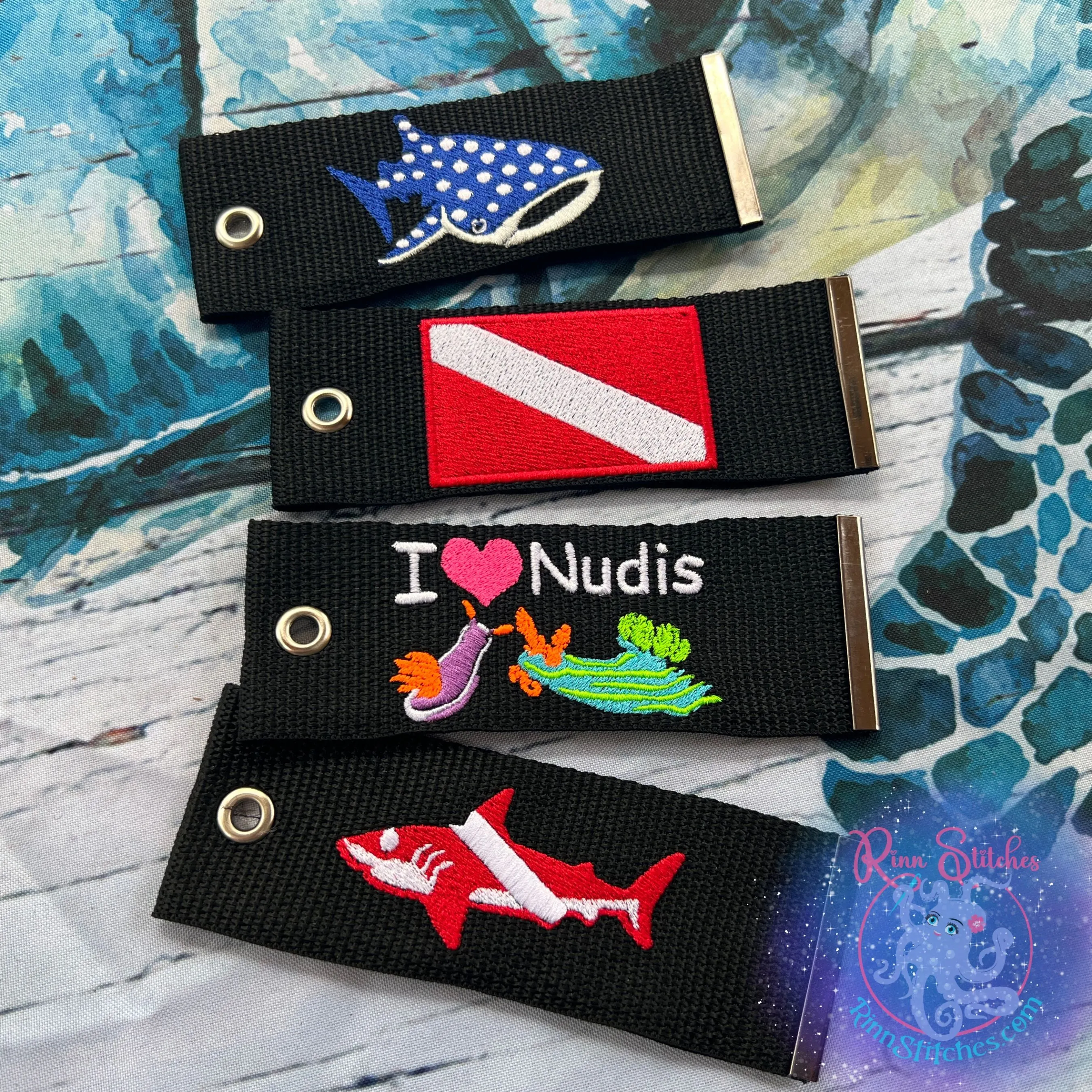 Dive Flag Pirate Luggage Tag, Personalized Embroidered Bag Tag