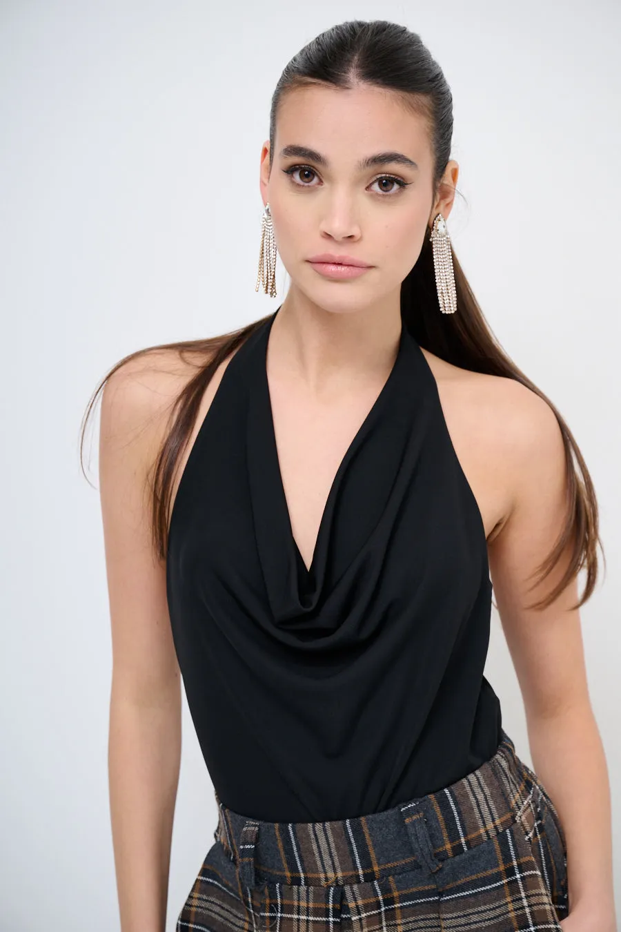 Draped halter neck top wholesale