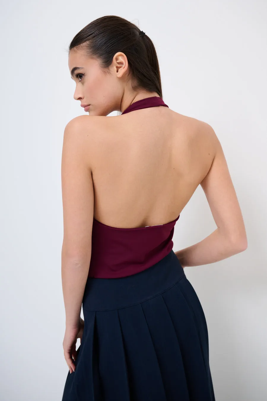 Draped halter neck top wholesale