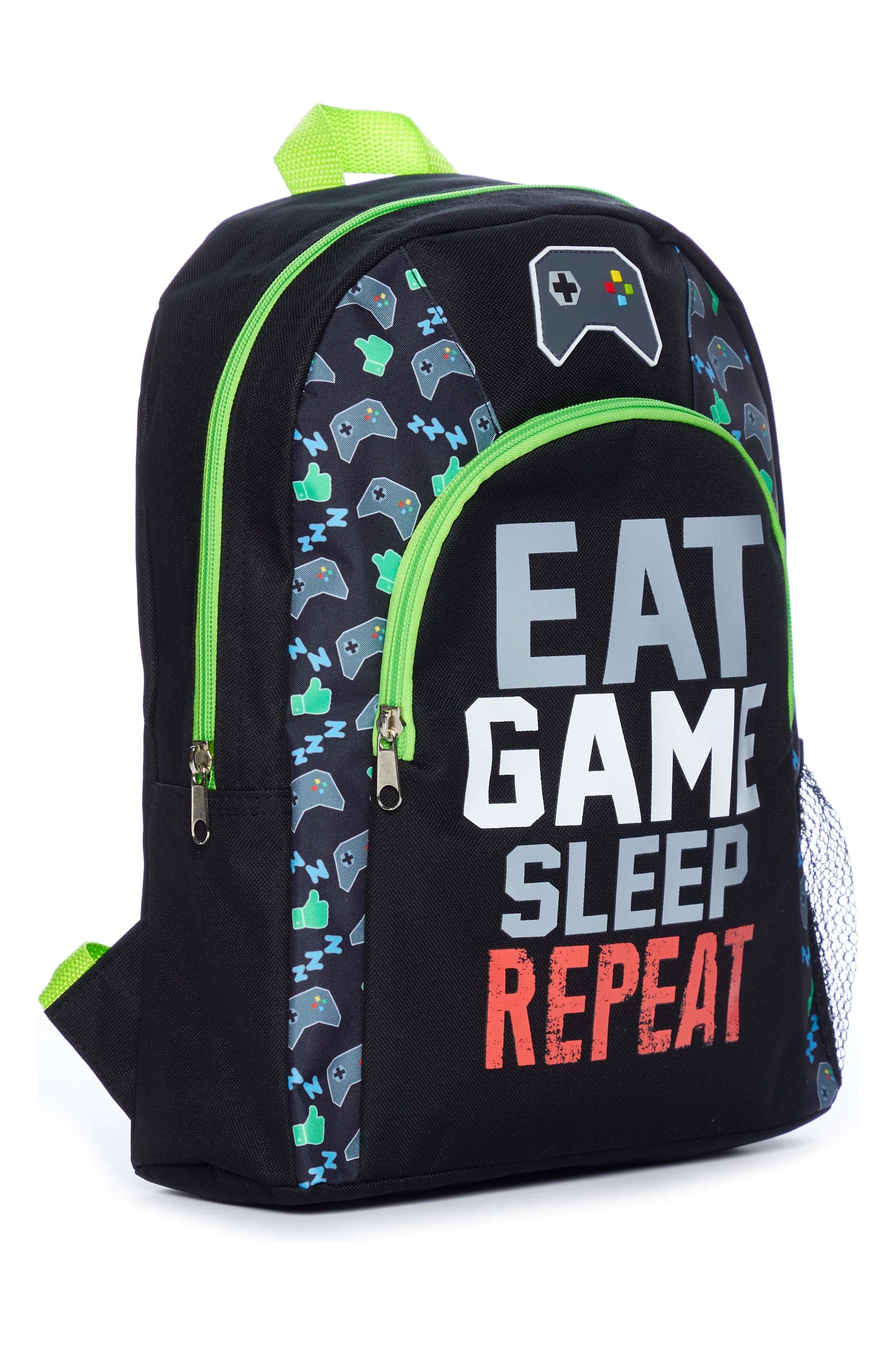 Eat Game Sleep Repeat School Bag And Lunch bag 2 Piece, Kids Boys Gamer Backpack