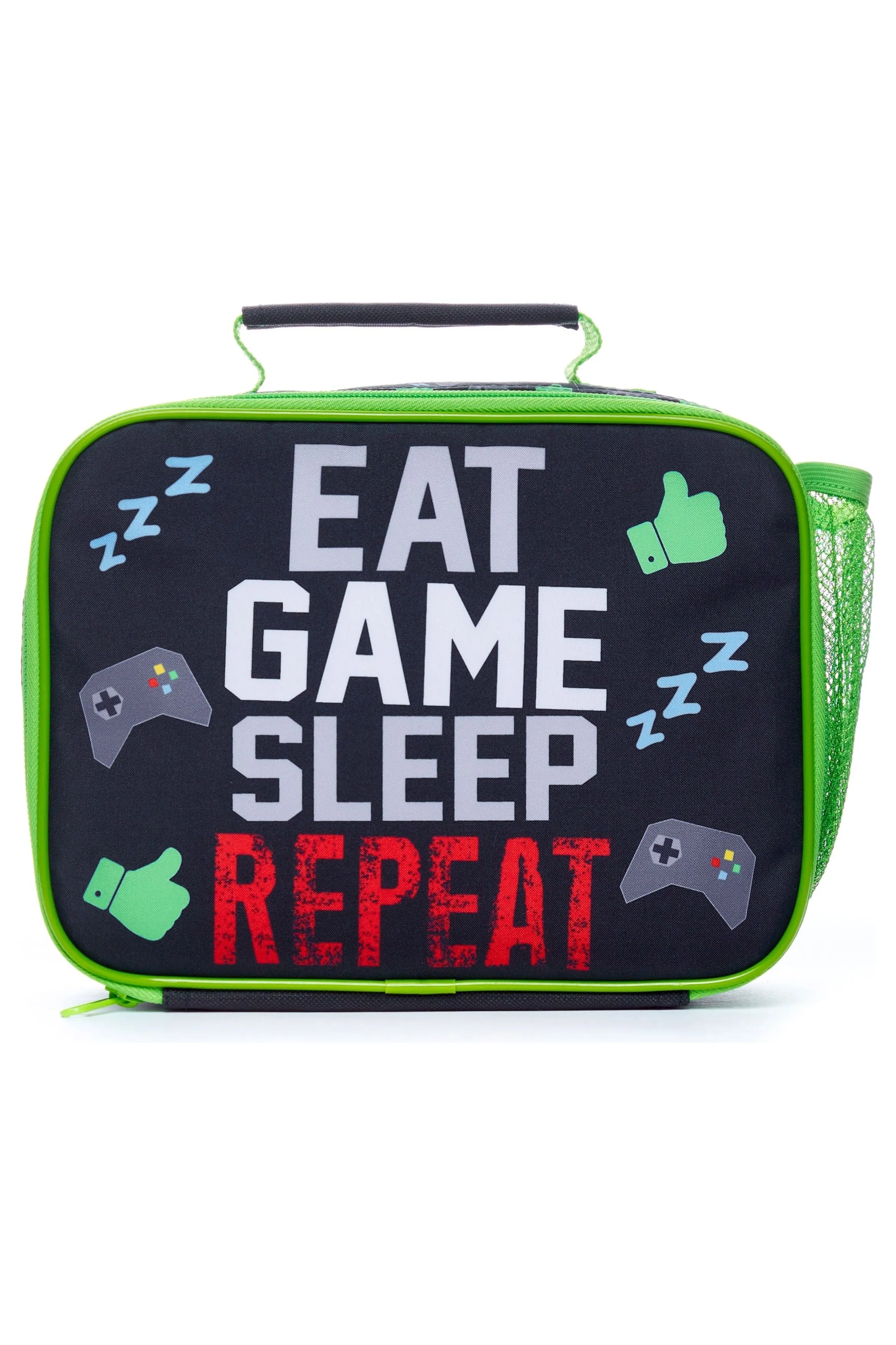 Eat Game Sleep Repeat School Bag And Lunch bag 2 Piece, Kids Boys Gamer Backpack