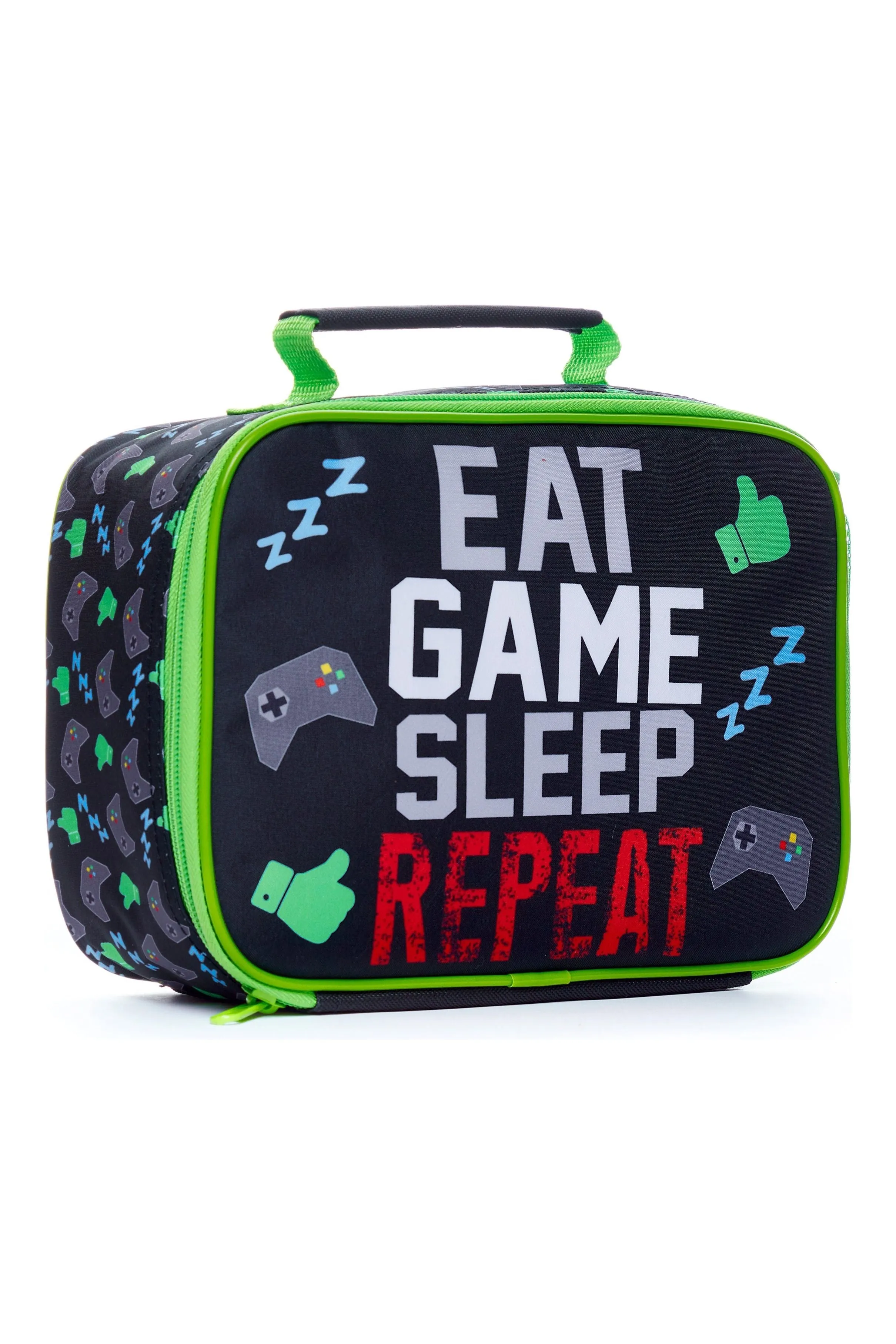 Eat Game Sleep Repeat School Bag And Lunch bag 2 Piece, Kids Boys Gamer Backpack