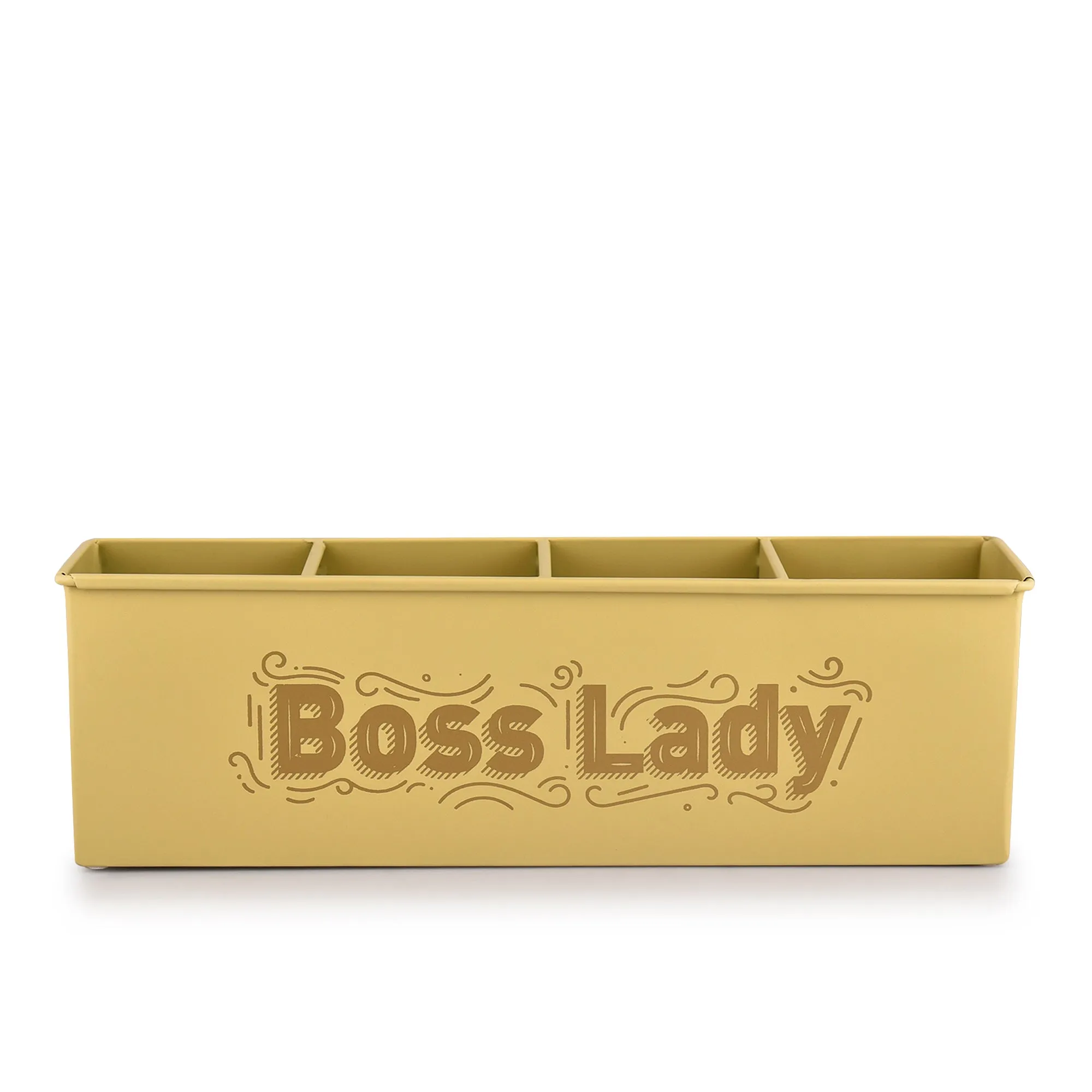 Elan Boss Lady All In One Multifunctional Office Supplies Desk Organizer- Daisy Yellow